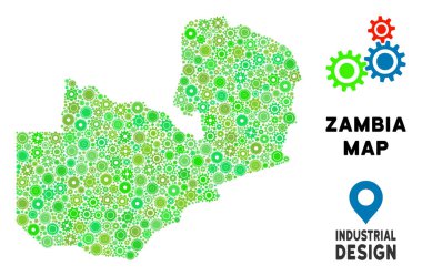 Gears'ı Zambiya harita kompozisyon