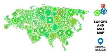 Gears'ı Avrupa ve Asya harita mozaik