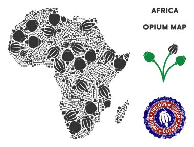 Afyon bağımlılığı Afrika harita kompozisyon