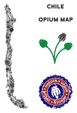 Afyon bağımlılığı Şili harita mozaik