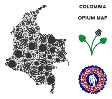 Afyon bağımlılığı Kolombiya harita mozaik