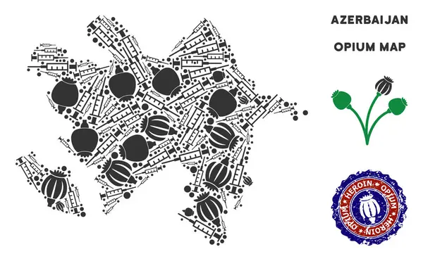 Afyon uyuşturucu Azerbaycan harita kolaj