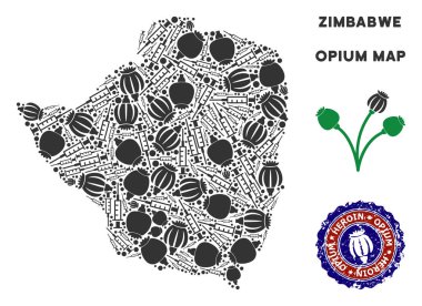 Afyon bağımlılığı Zimbabve harita kolaj