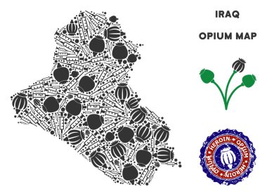 Afyon bağımlılığı Irak harita kolaj