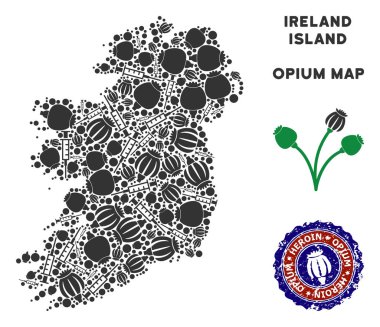 Afyon uyuşturucu İrlanda Adası harita mozaik