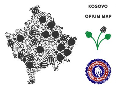 Afyon bağımlılığı Kosova harita mozaik