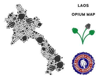 Kompozisyon afyon uyuşturucu Laos Haritası
