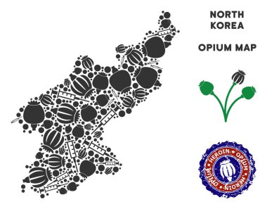 Afyon bağımlılığı Kuzey Kore harita kompozisyon
