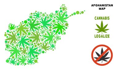Telif ücretsiz esrar yaprakları kompozisyon Afganistan harita