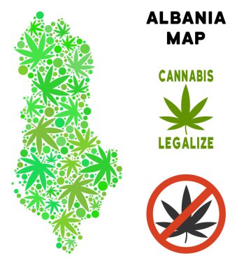 Telif ücretsiz kenevir yaprak kolaj Arnavutluk Haritası