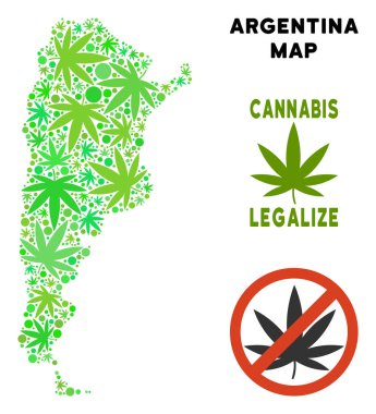 Telif ücretsiz esrar yaprakları kompozisyon Arjantin harita