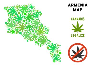 Telif ücretsiz esrar yaprakları stil Ermenistan harita