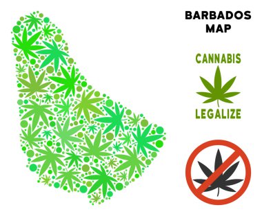 Telif ücretsiz kenevir yaprak tarzı Barbados Haritası