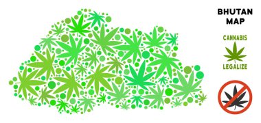 Telif ücretsiz esrar yaprakları kompozisyon Bhutan Haritası