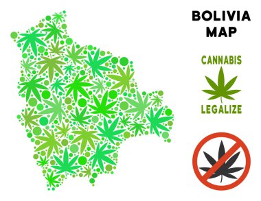 Telif ücretsiz kenevir yaprak mozaik Bolivya Haritası