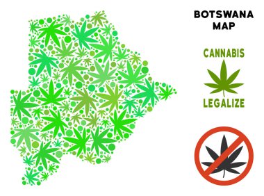 Telif ücretsiz kenevir yaprak tarzı Botsvana Haritası