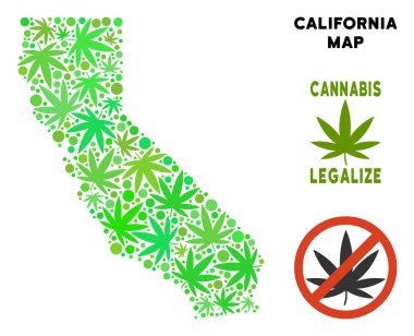 Telif ücretsiz kenevir yaprak tarzı California harita
