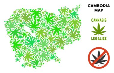 Telif ücretsiz kenevir yaprak kompozisyon Kamboçya Haritası