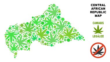 Telif ücretsiz esrar yaprakları mozaik Orta Afrika Cumhuriyeti harita