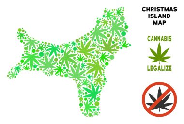 Telif ücretsiz kenevir yaprak mozaik Christmas Adası Haritası