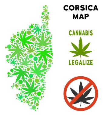 Telif ücretsiz esrar yaprakları kompozisyon Korsika Fransa ada Haritası