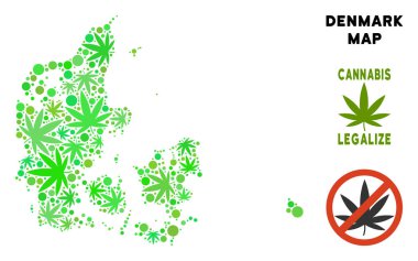Telif ücretsiz kenevir yaprak tarzı Danimarka harita