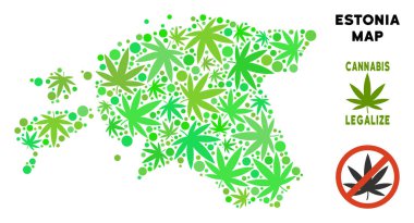 Telif ücretsiz kenevir yaprak kompozisyon Estonya Haritası