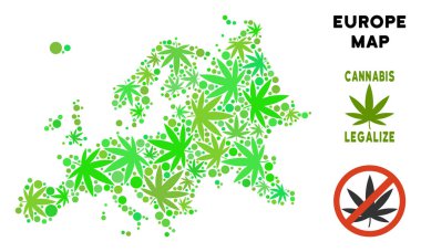 Telif ücretsiz kenevir yaprak kompozisyon Avrupa Haritası