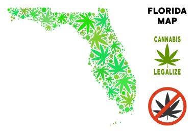 Telif ücretsiz kenevir yaprak mozaik Florida harita