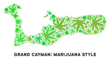 Telif ücretsiz esrar yaprakları mozaik Grand Cayman Adası Haritası