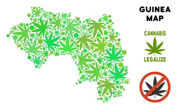 Telif ücretsiz esrar yaprakları kolaj Afrika Gine Haritası