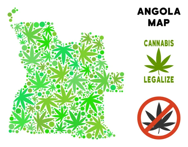 Telif ücretsiz kenevir yaprak mozaik Angola Haritası