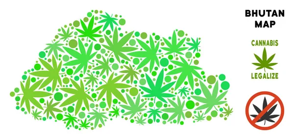 Telif ücretsiz esrar yaprakları kompozisyon Bhutan Haritası