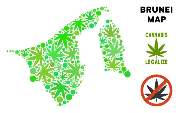 Telif ücretsiz kenevir yaprak tarzı Brunei harita