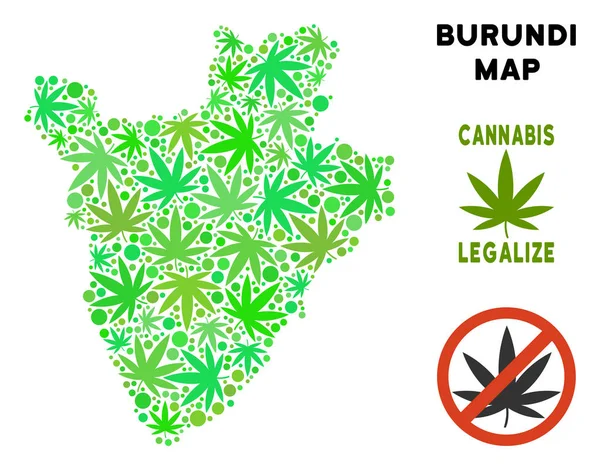 Telif ücretsiz kenevir yaprak mozaik Burundi Haritası