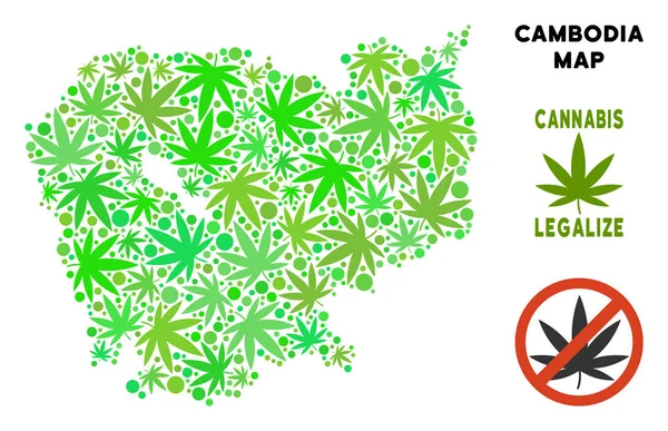 Telif ücretsiz kenevir yaprak kompozisyon Kamboçya Haritası