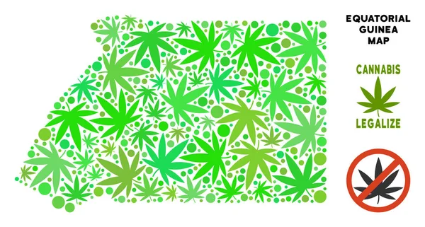 Telif ücretsiz kenevir yaprak mozaik Ekvator Ginesi harita