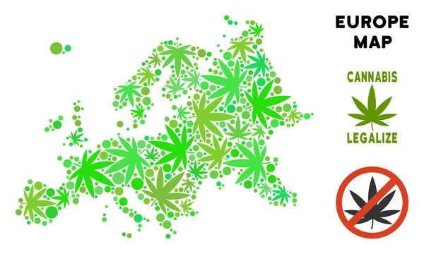 Telif ücretsiz kenevir yaprak kompozisyon Avrupa Haritası