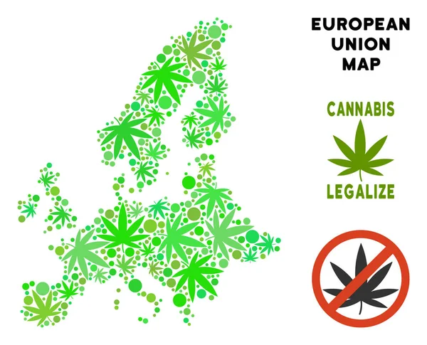 Telif ücretsiz kenevir yaprak kolaj Avrupa Birliği harita