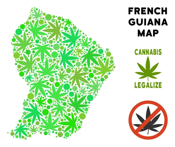 Telif ücretsiz kenevir yaprak tarzı Fransız Guyanası Haritası