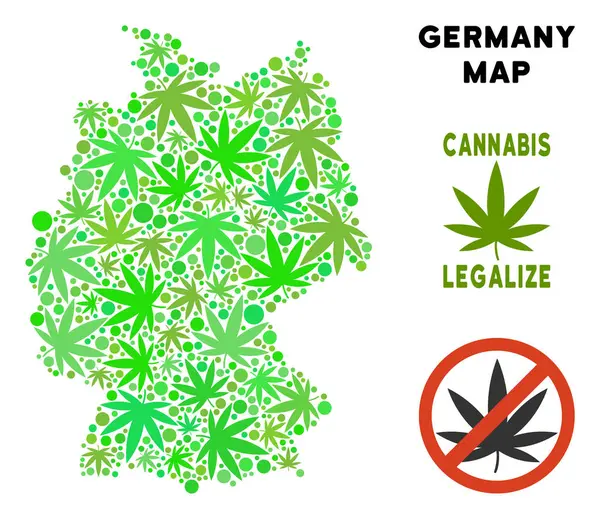 Telif ücretsiz kenevir yaprak mozaik Almanya Haritası