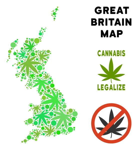 Telif ücretsiz esrar yaprakları stil İngiltere harita