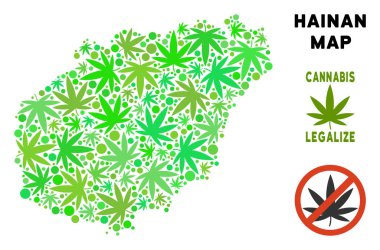 Telif ücretsiz esrar yaprakları kolaj Hainan Adası Haritası