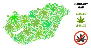 Telif ücretsiz esrar yaprakları stil Macaristan Haritası