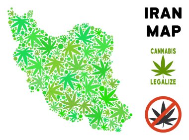 Telif ücretsiz esrar yaprakları stil Iran Haritası