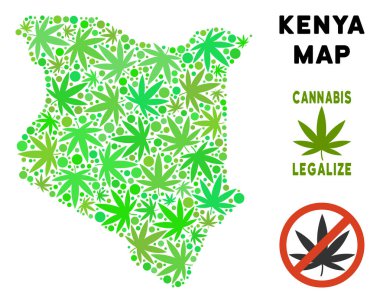 Telif ücretsiz kenevir yaprak kompozisyon Kenya harita