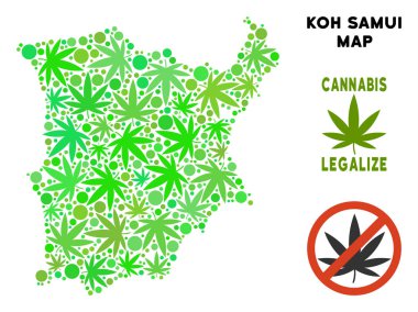 Telif ücretsiz esrar kompozisyon Koh Samui Haritası bırakır