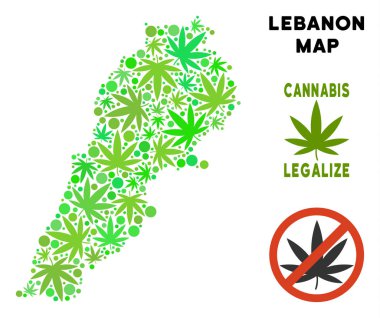 Telif ücretsiz kenevir yaprak mozaik Lübnan harita