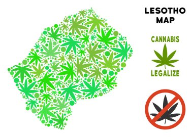 Telif ücretsiz kenevir yaprak mozaik Lesoto Haritası