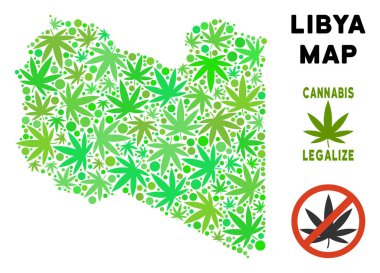 Telif ücretsiz esrar yaprakları stil Libya Haritası